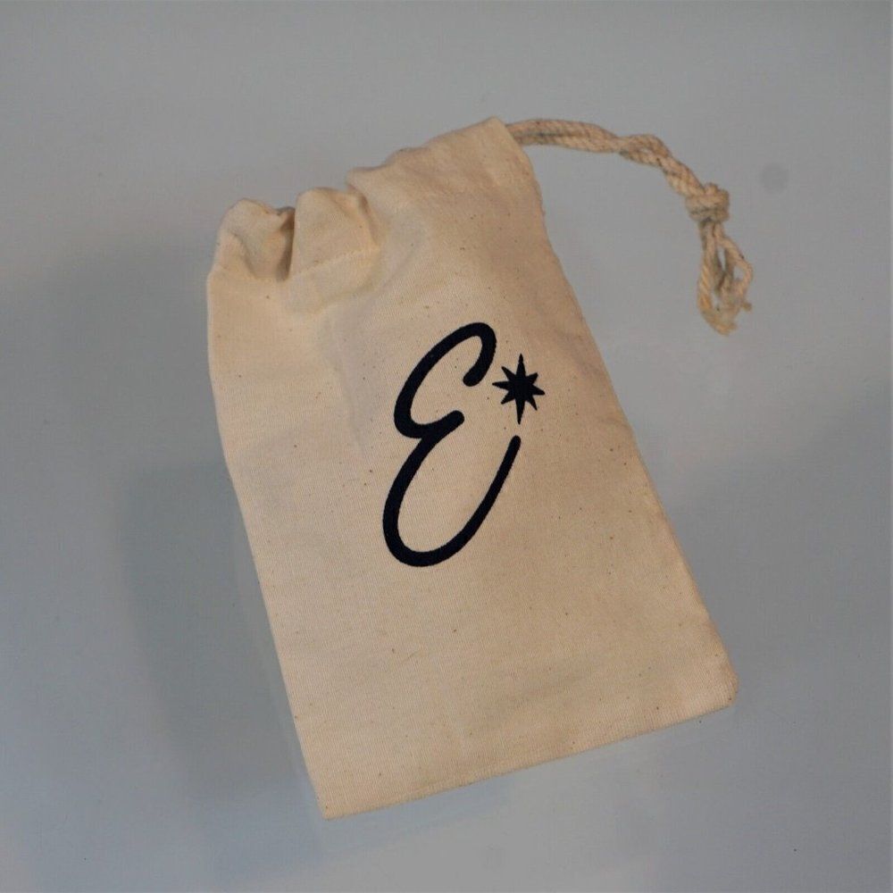 E Silver Jewelry Pouch Bleached Linen Drawstring Dust Bag Gift Bag